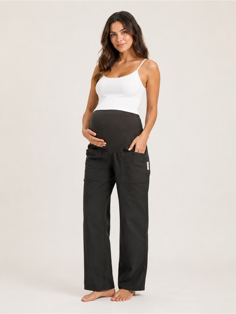 Old Navy Maternity Pants Black Women's Size 8 Over Belly Comfort Stretch